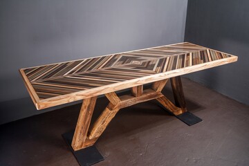 Modern wooden table made of epoxy