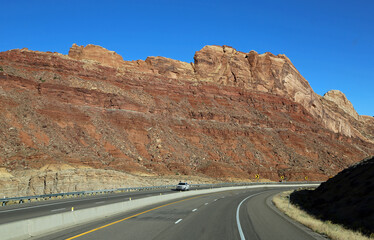 Red wall and the road - Spotted Wolf Canyon, Utah