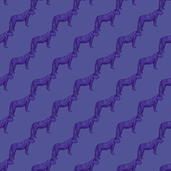 Leopard seamless pattern. Vintage wildlife animals background. © Purple_Lamp