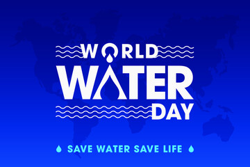 World Water Day Concept logo typography. Every Drop Matters. Save water save life, world environmental protection concept- Environment day