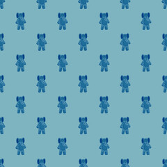 Naklejka premium Cute elephant toy seamless pattern. Funny child playthings in doodle style.