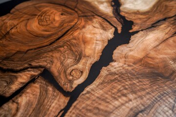 Modern wooden table made of epoxy