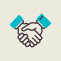 Business handshake, contract agreement icon