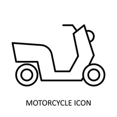 Vector illustration with motorcycle icon. Outline drawing