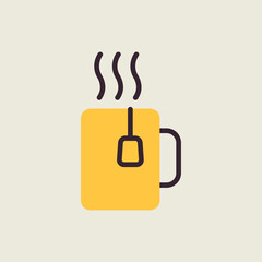Tea Cup outline isolated icon. Workspace sign