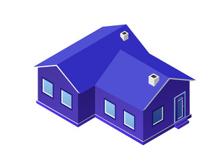 Town blue house country apartment village architecture building