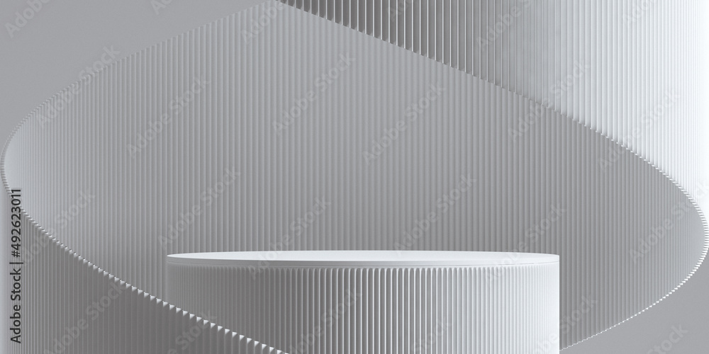 Wall mural minimal abstract background podium and white background for product presentation. 3d rendering illus