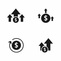 Growth dollar, money vector icon