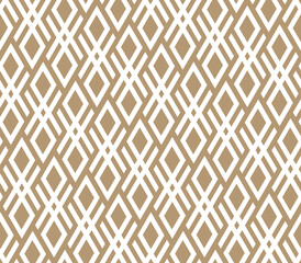 Abstract geometric pattern. A seamless vector background. White and beige ornament. Graphic modern pattern. Simple lattice graphic design