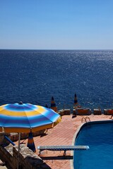 Italy, Salento: Swimming pool on the sea.