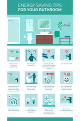 Fototapeta premium Energy saving tips for your bathroom