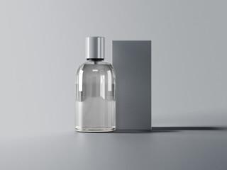 Embalagem de perfume frasco tranparente mockup 3d - obrazy, fototapety, plakaty