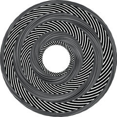  abstract black halftone dots.white halftone dots in vortex form. Geometric art. Trendy design element.Circular and radial lines volute, helix.Segmented circle with rotation
