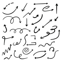 Hand drawn arrows illustration collection. 