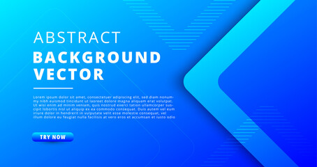 Minimalist blue banner with creative overlap square shape, modern background concept concept vector.