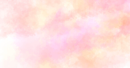 Orange and pink watercolor background. pastel mottled border texture and blurred grunge design in old vintage backgrounds.