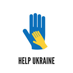 Fototapeta premium Support of Ukrainian people concept flat vector illustration