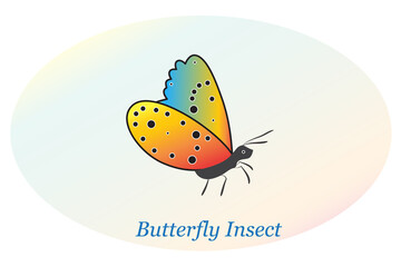 Butterfly open wings flying icon logo vector image design