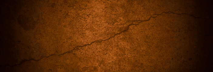 Old wall texture cement dark black brown panorama background abstract grey color design are light with white gradient background.