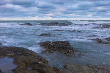 Fototapeta premium Storm on the coast of the Caspian Sea