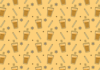 Indian drink vector. Indian chai pattern wallpaper. Chai is Indian drink.