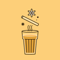 Indian drink vector. Indian chai icon. Chai is Indian drink.