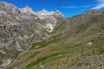 Paysage  du Massif du Grand Galibier  en été  , Hautes-Alpes , France