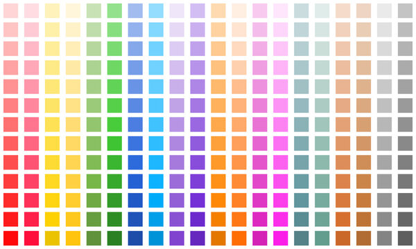 Collection with color palette. Colors shade chart. Color palette on white background. Vector 10 EPS.