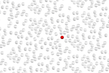 Medical pills and tablet. Macro top down view with background detail