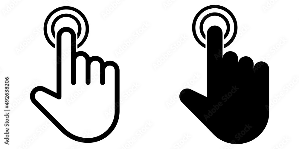 Aufkleber ofvs15 outlinefilledvectorsign ofvs - mouse click vector icon . isolated transparent . pointer hand 