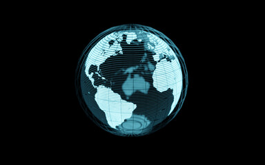 3d rendering of holographic Earth