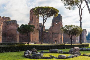 Baths of Caracalla (Terme di Caracalla) in the historic center of Rome