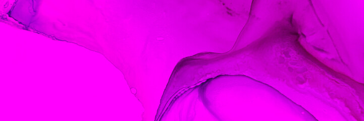Luxury Alcohol Ink. Pink Bright Flow. Magenta
