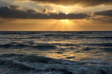Obraz premium Mediterranean coast in southern Israel near the city of Ashkelon