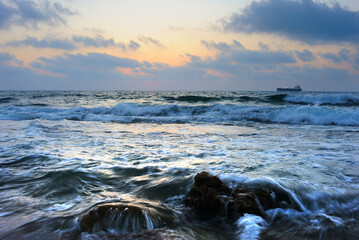 Mediterranean coast in southern Israel near the city of Ashkelon