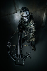 Naklejka premium Fighter with a crossbow. Apocalypse