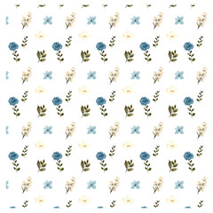 watercolor  blue teal and white floral  seamless patterns textures background wallpaper spring flowers green fresh cards invitations stationary textile tiles fabrics decals vector illustrations 