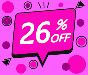 pink 26% discount price sign