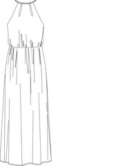 sleeveless long halter maxi dress