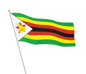 Zimbabwe national flag. vector illustration