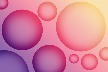 Illustration of Gradient Purple Pink 3D Various Sized Spheres for Abstract Background