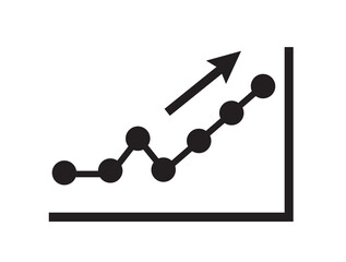 Single Chart infographic graph diagram a single icon silhouette icon