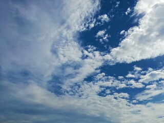 Cielo azul y repleto de nubes