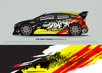 race car Livery for vehicle wrap design vector 
