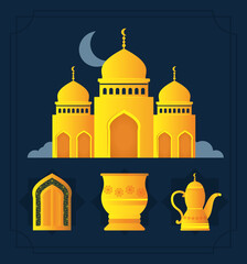 mosque and ramadan set