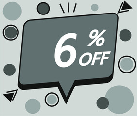 gray 6% discount price sign