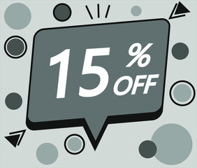 gray 15% discount price sign