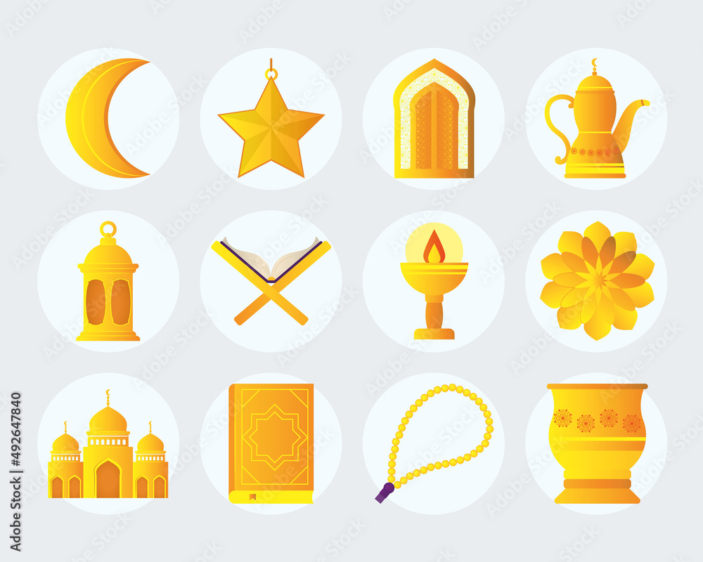 Canvas Prints ramadan kareem icon set