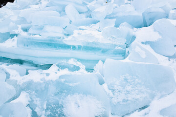 Fototapeta na wymiar Ice background. A pile of ice