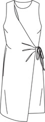 lace up sleeveless wrap dress